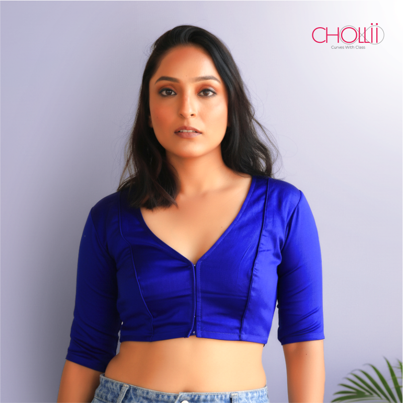 Indigo Rozana Cotton Short Sleeve Blouse